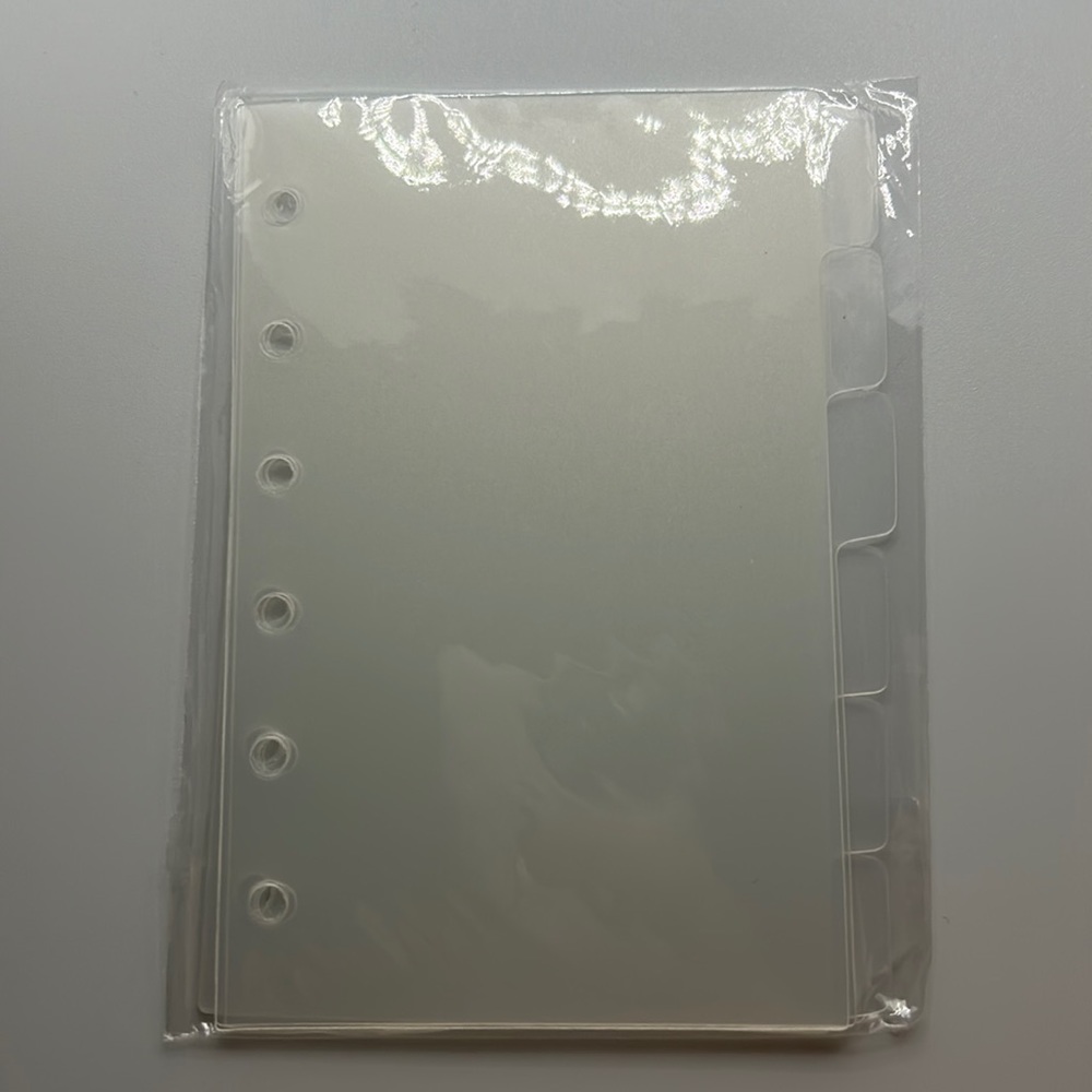 Pocket A7 size frosted divider 6-tabs for agenda planner